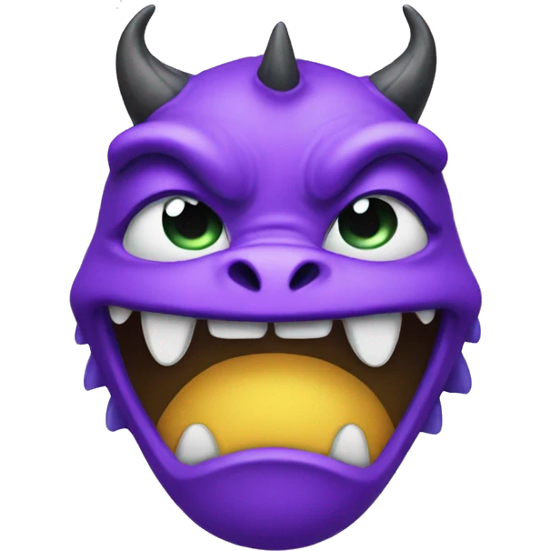 a sad crying back - purple dragon head emoji