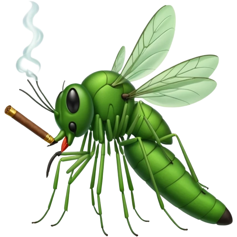 mosquito verde fumando un cigarro emoji