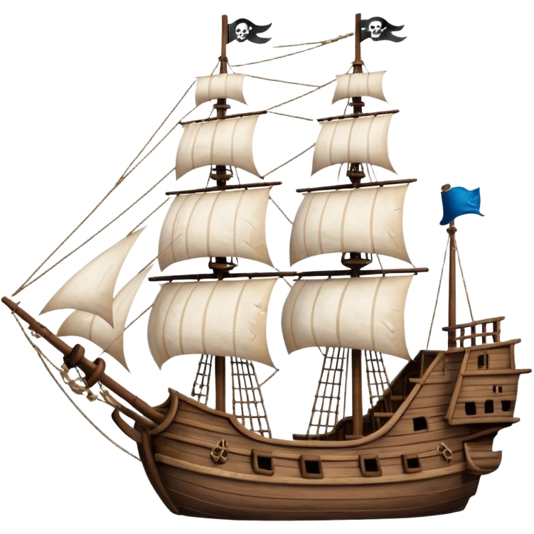 Galleon – Large pirate-era ship with sails emoji