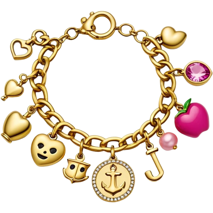 Juicy Couture charm bracelet emoji