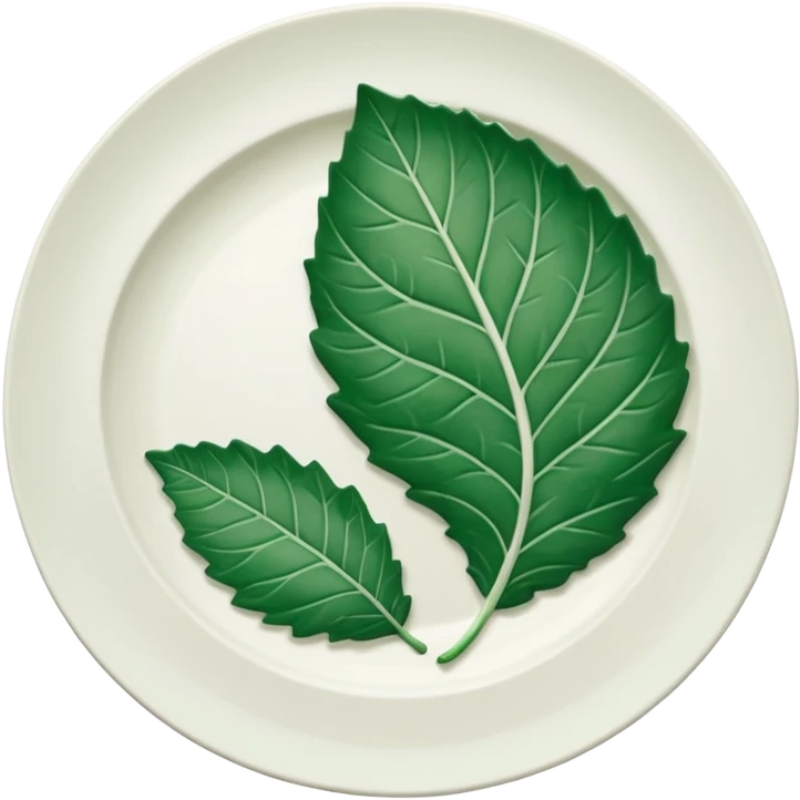 Plate and a leaf by its side emoji