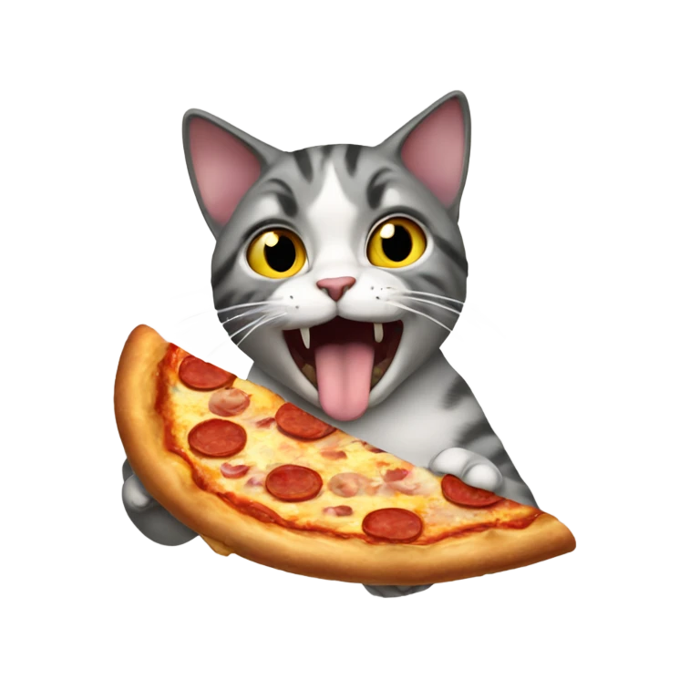 Cat eating pizza  emoji