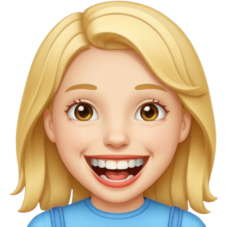 girl with braces, laughing emoji