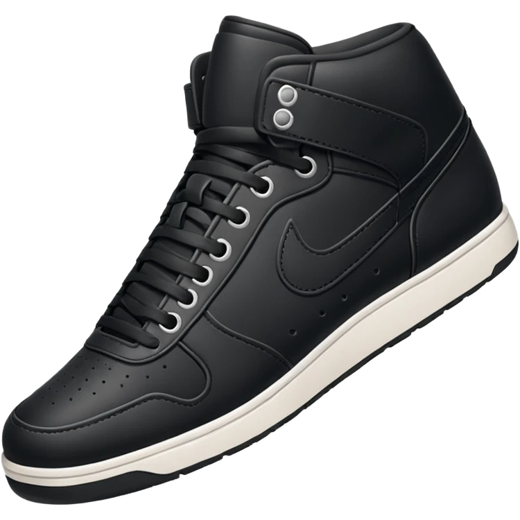 an ios genmoji for a black mid top sneakers emoji