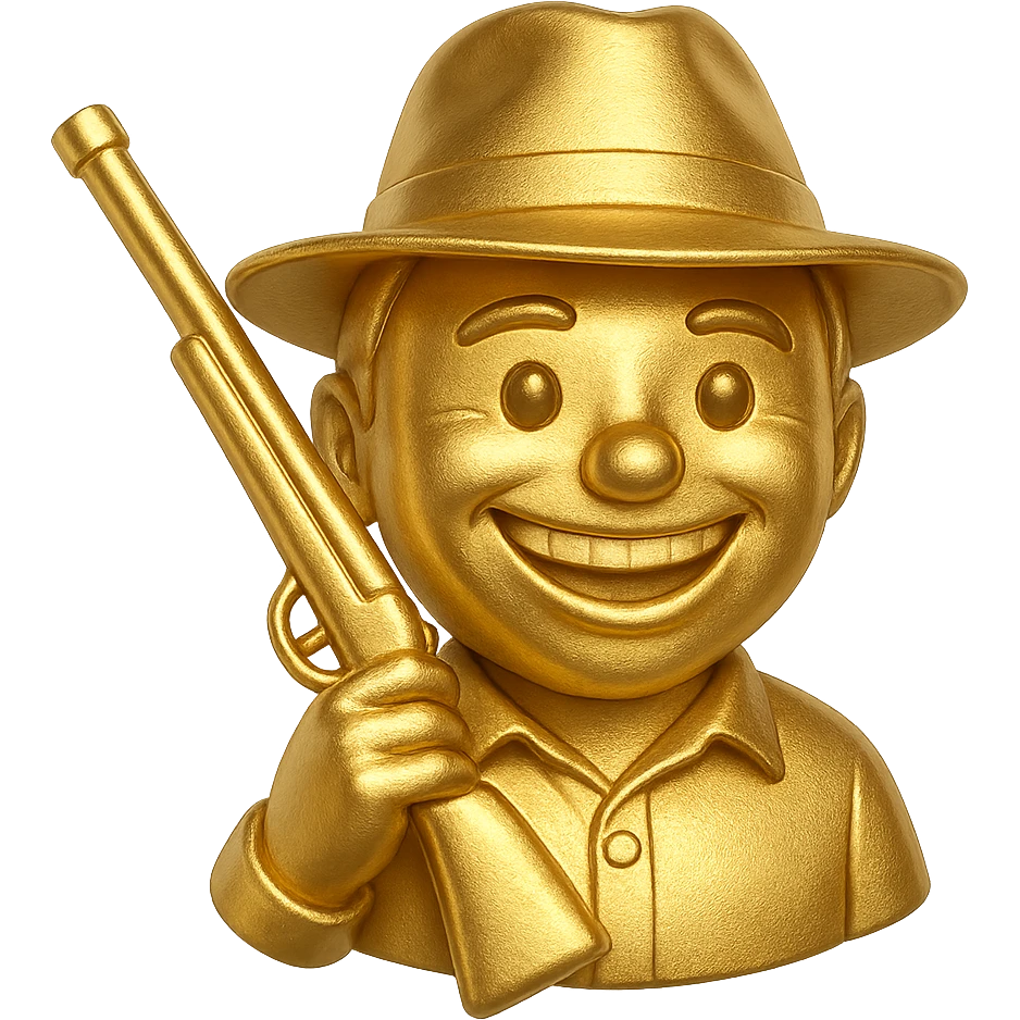 Create a realistic emoji character named Master Hunt. The background should be transparent , for positive work culture. emoji