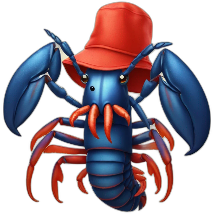 A lobster wearing a lobster hat emoji