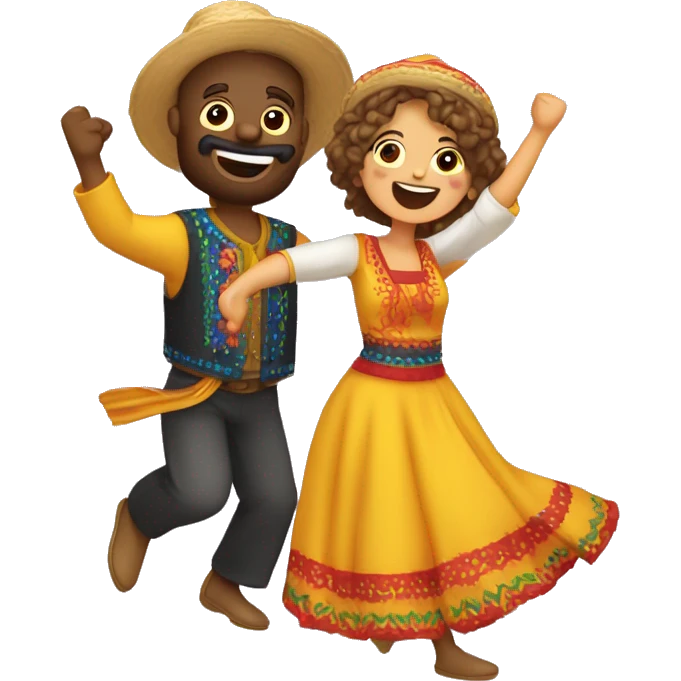 casal dançando quadrilha festa junina emoji