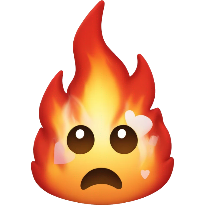 Fire with hearts emoji