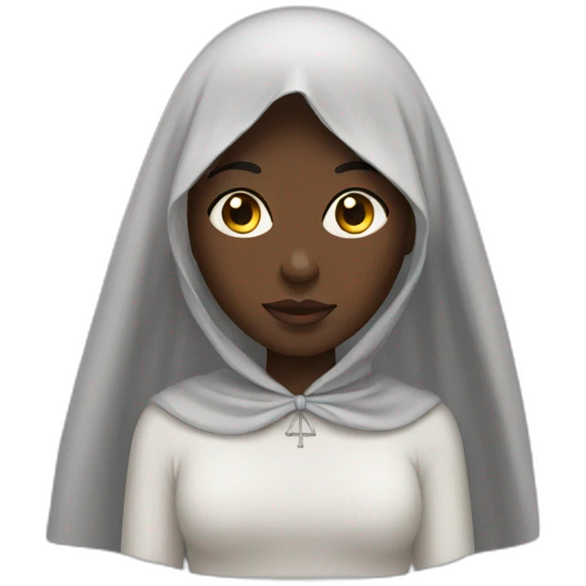 Black girl with Christian veil emoji