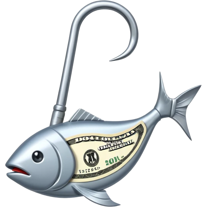 сделай крючок для удочки на который попался доллар emoji