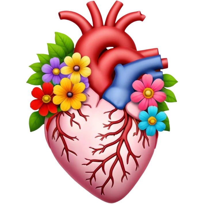 Anatomical hart with flowers emoji