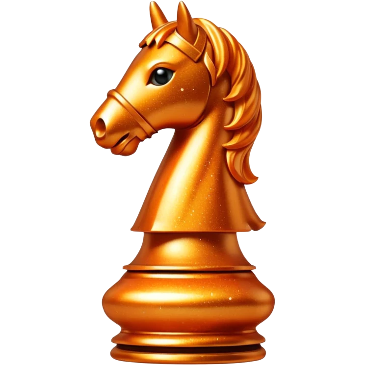 orange glitter chess piece knight emoji