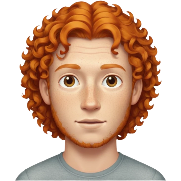 Man with ginger curls and freckles emoji