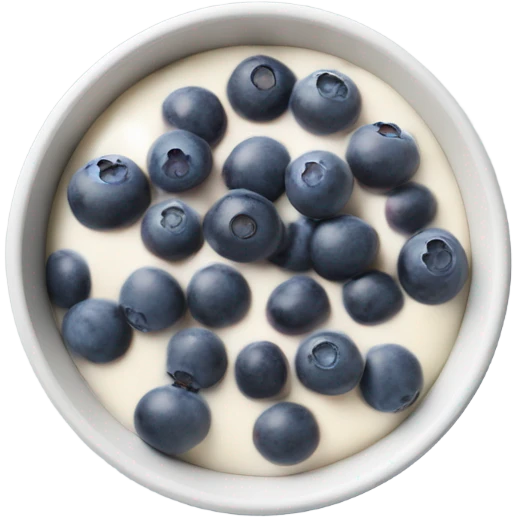 White acai bowl with blueberries , view from top, minimalism  emoji