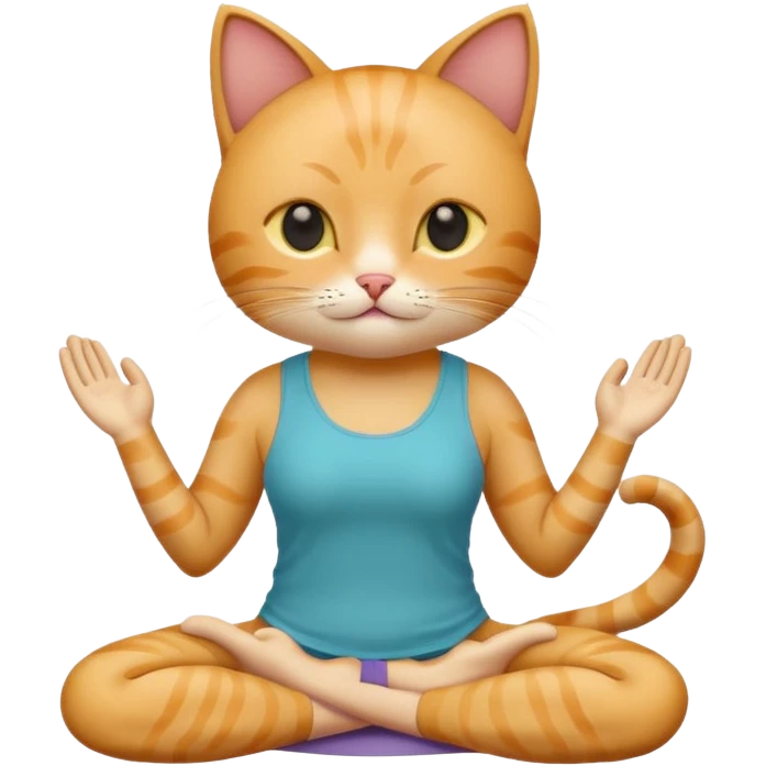 cat doing yoga emoji