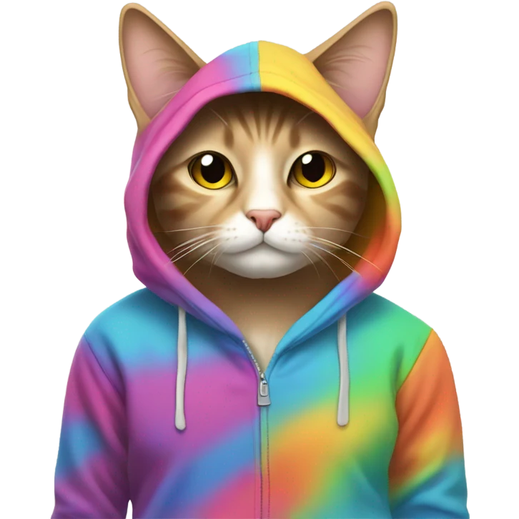Cat wearing a hoodie emoji