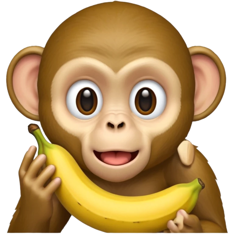 retarded looking monkey sucking a banana emoji