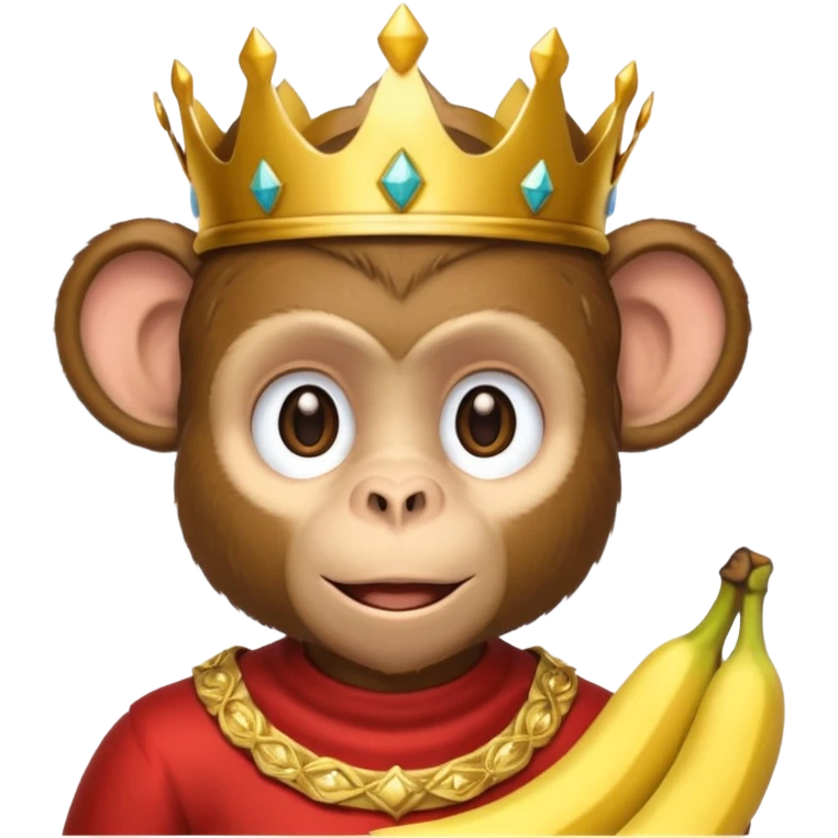 monkey with banana and wearing crown emoji