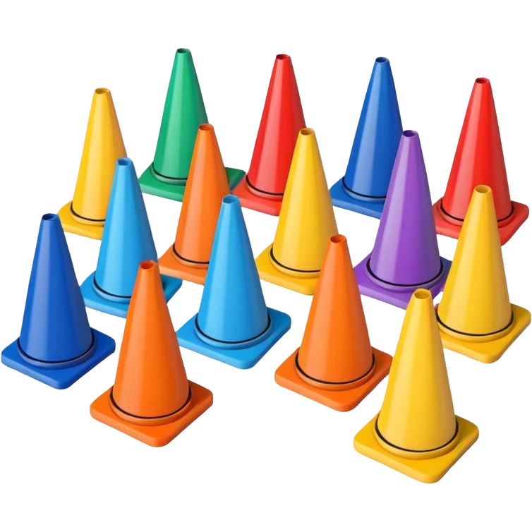 colorful Cone markers
 emoji