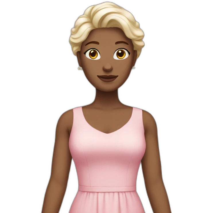 Women white skin tone pink dress emoji