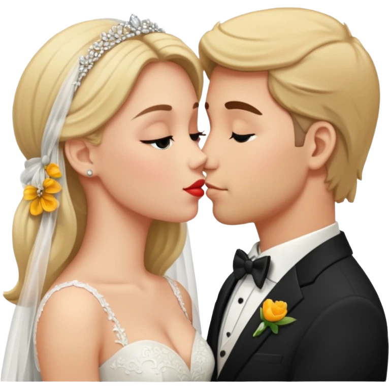 Wedding couple kissing  emoji