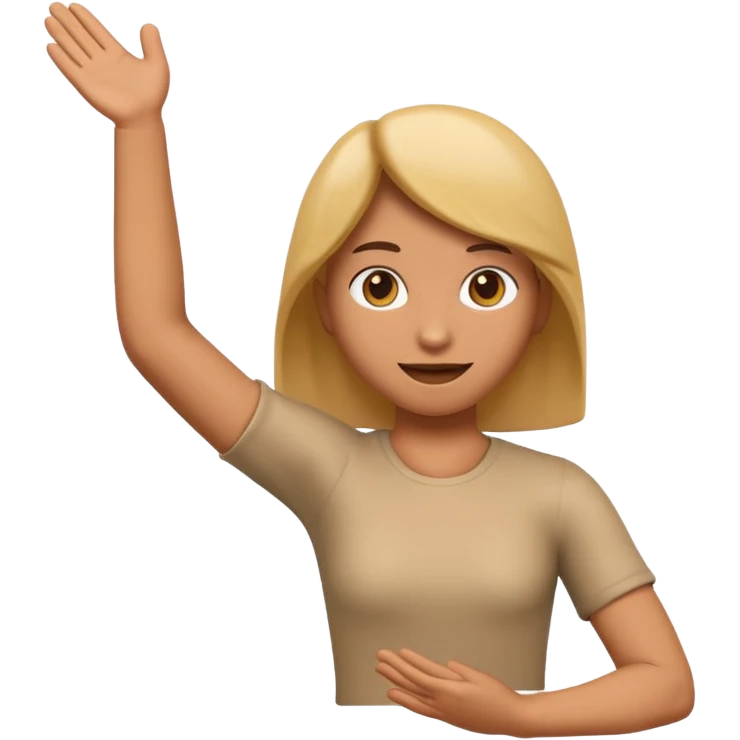 3D emoji style person throwing, arm extended, centered, soft shadow, white background. emoji