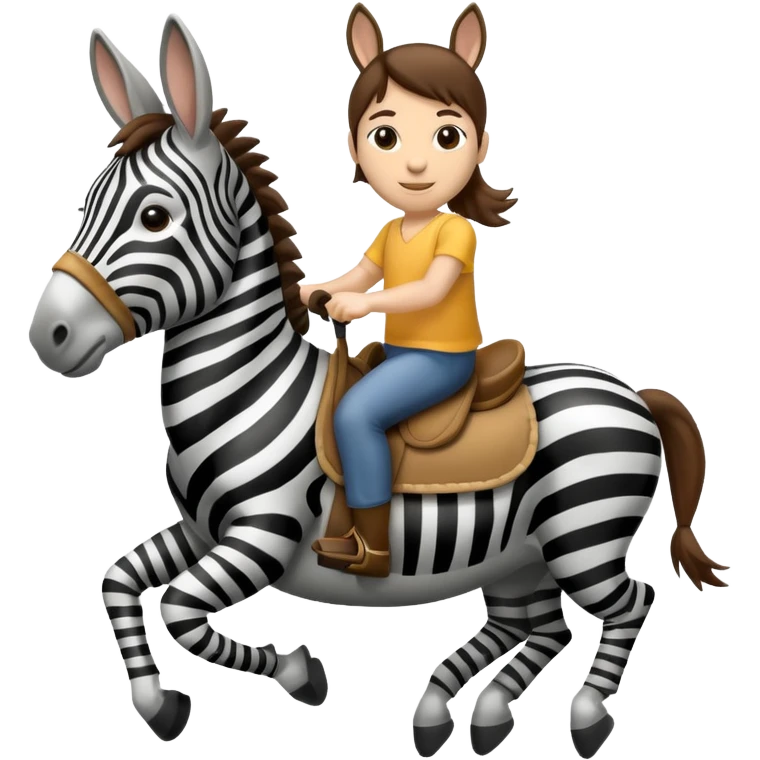 Donkey riding zebra emoji