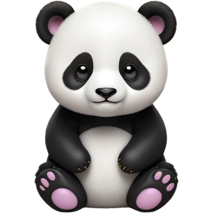 Cinematic Noble Baby Panda Portrait Emoji, Poised and regal, with a tiny, adorable build and a soft, fuzzy Fur of black and white, deep-set soulful gentle eyes, Simplified yet sharp and sophisticated features, highly detailed, glowing with a soft, dignified glow, high shine, intelligent and endearing, stylized with an air of miniature majesty, focused and attentive, soft glowing outline, capturing the essence of a watchful and confident little panda, so majestic it feels as though it could toddle out of the screen with effortless authority! emoji