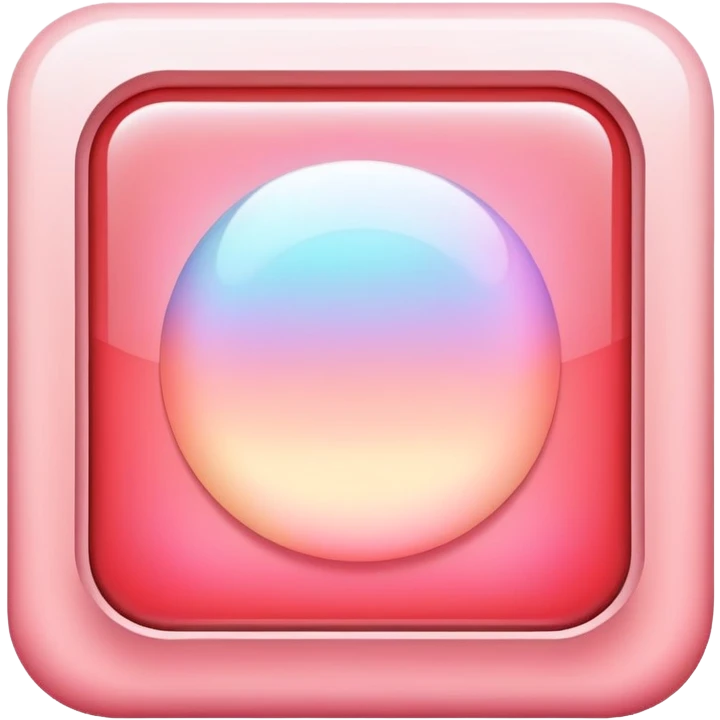Iridescent pastel red square icon with soft round borders  emoji