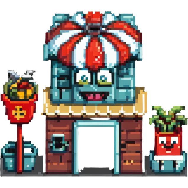 Krusty Krab restaurant from SpongeBob, anchor-shaped fast food building emoji