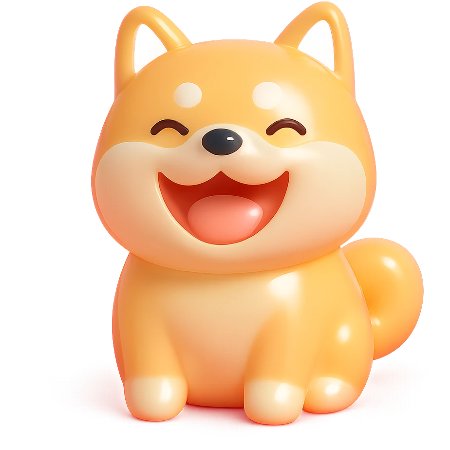 shiba inu, laughing emoji