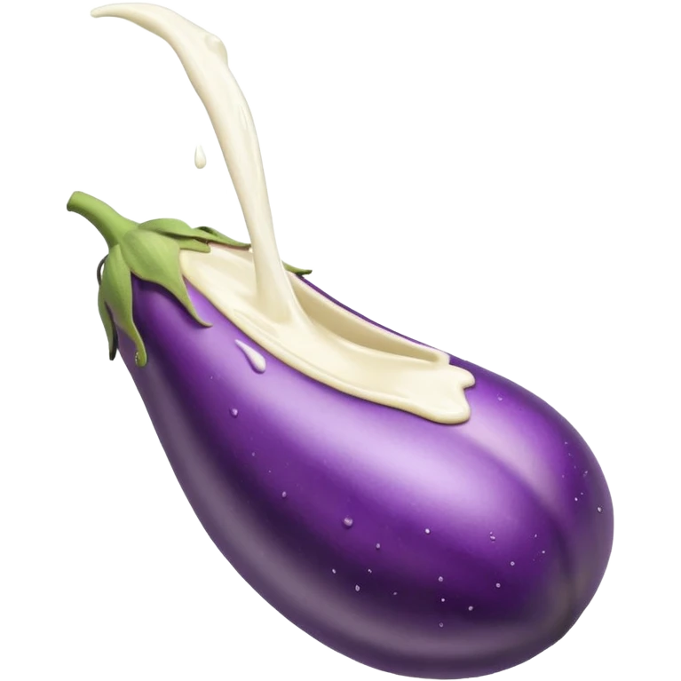 Milk pouring out of an eggplant  emoji