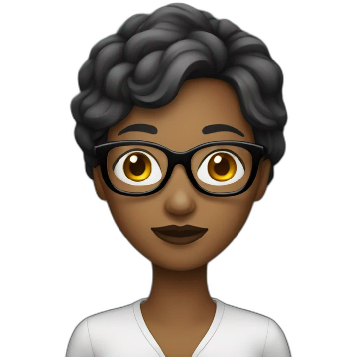 Femme-noir-avec-lunettes emoji