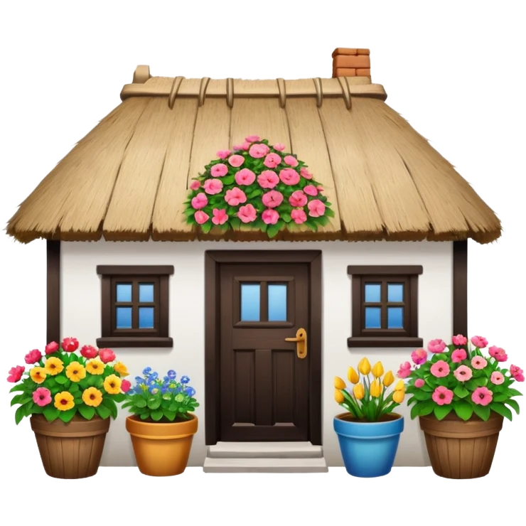 A Ukrainian peasant house with white walls emoji