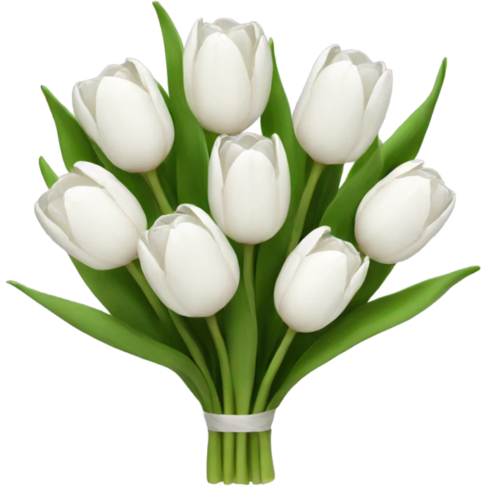white tulip bouquet  emoji