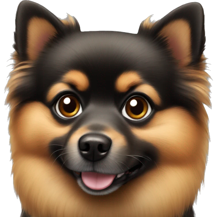 Pomeranian black dog emoji