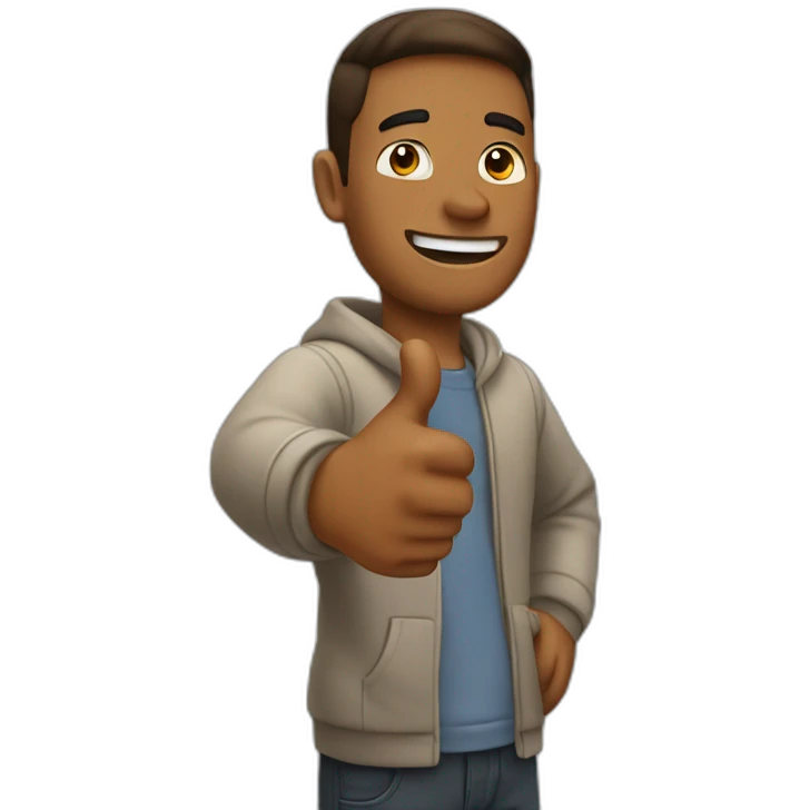a guy doing thumbs up with both hands emoji