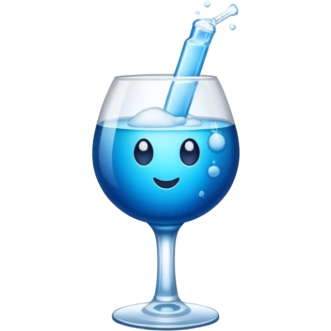 Alcohol beverage, blue buzz ball emoji