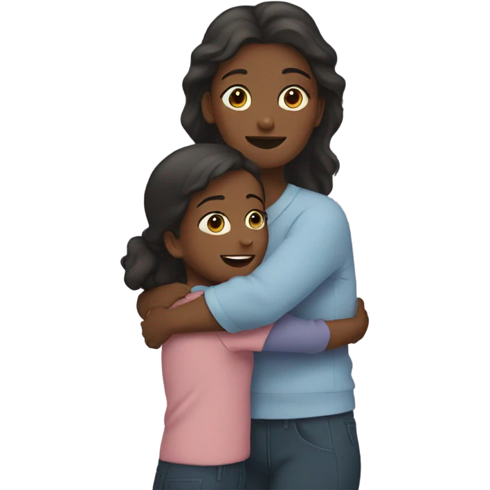 woman hugging daughter emoji