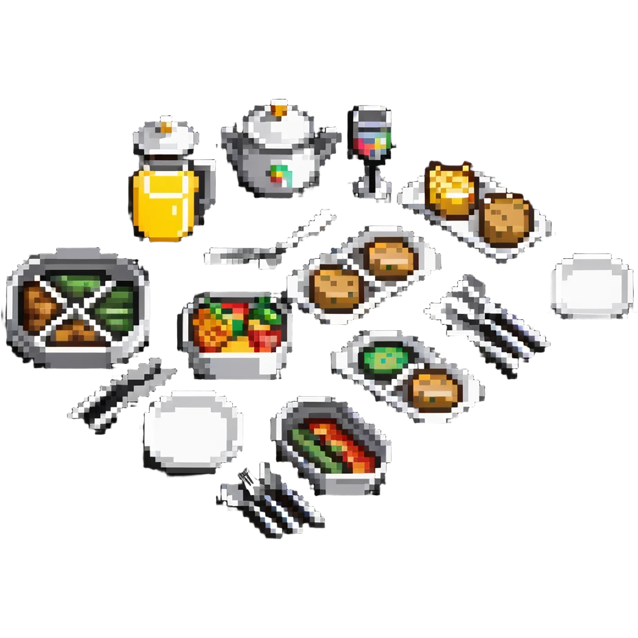 buffet service with food trays and serving utensils emoji