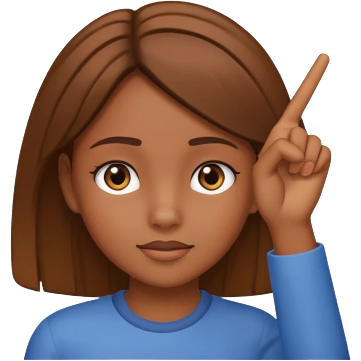 Girl pointing hand at her head emoji