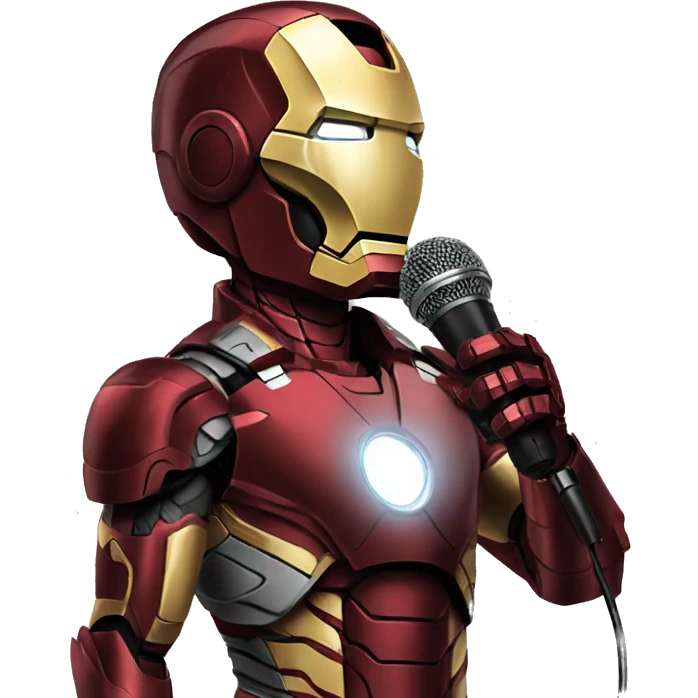 ironman caucatian singing with a mic like a meme emoji