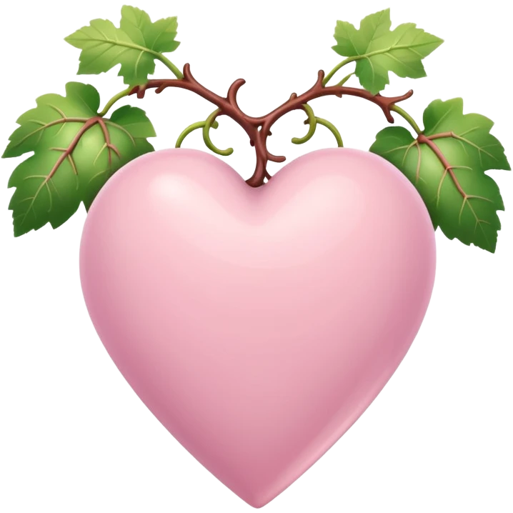 Pale pink heart with the grapevine  emoji