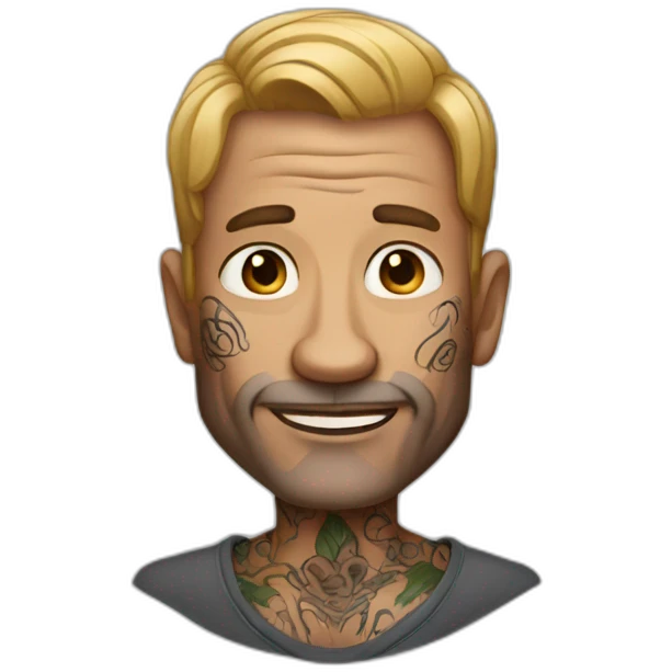 50 year old man with tattoos emoji
