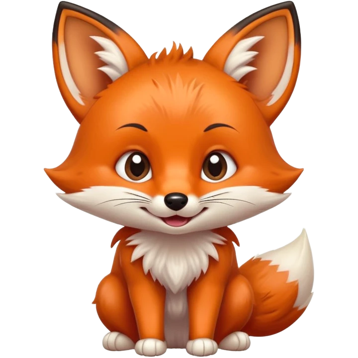 cute baby fox with grimacing face and perked ears emoji