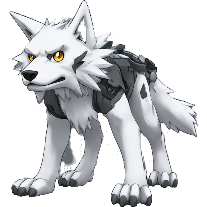  Cool Edgy Digimon-Fakemon-Wolf with edgy markings full body emoji