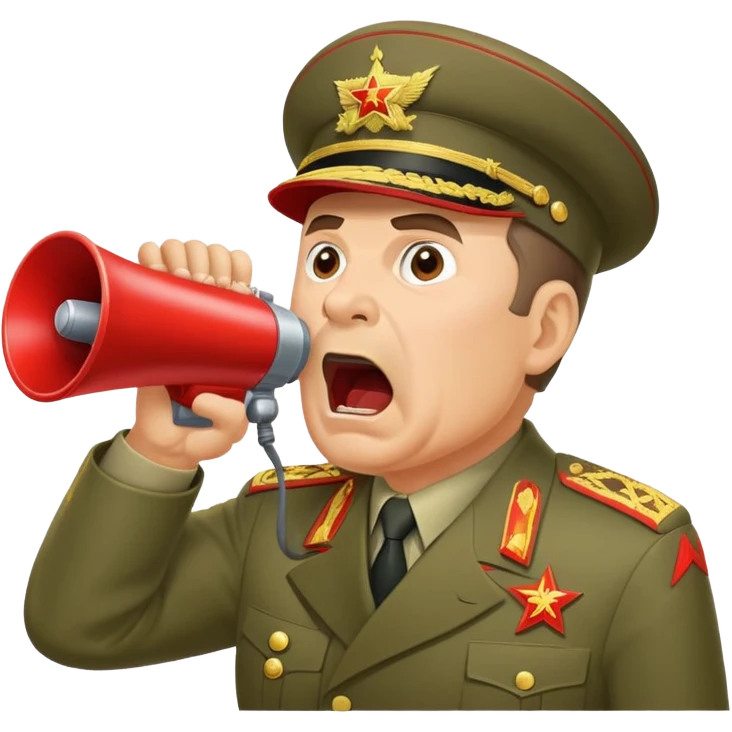 Soviet general shouting into a megaphone emoji