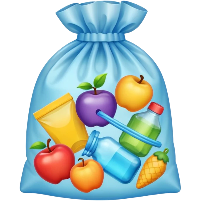 plastic bag emoji filled with stuff emoji