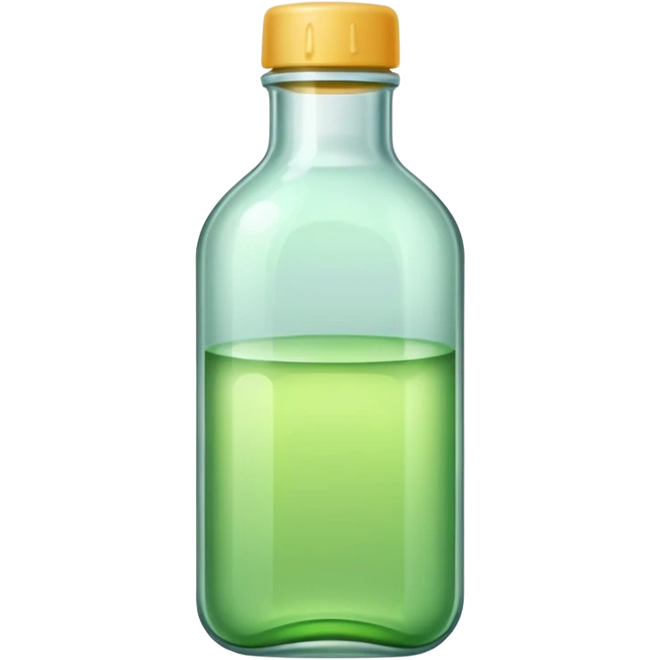 a bottle of light green liquid, minimal, simple, clear emoji