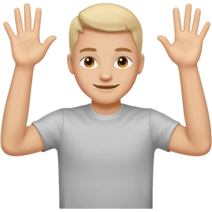 Not guilty hands up smirk emoji